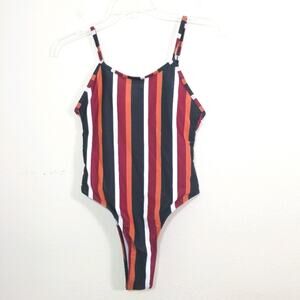 Shein striped highcut 1 piece bathingsuit swimsuit